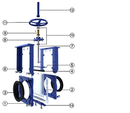 Máy điều khiển dầu và nhiệt độ với nhiệt độ 0-200C Slurry Knife Gate Valve
